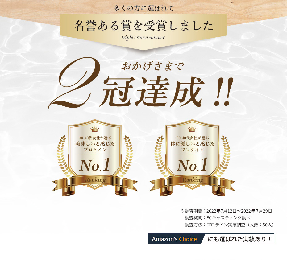 多くの方に選ばれました!3冠達成!