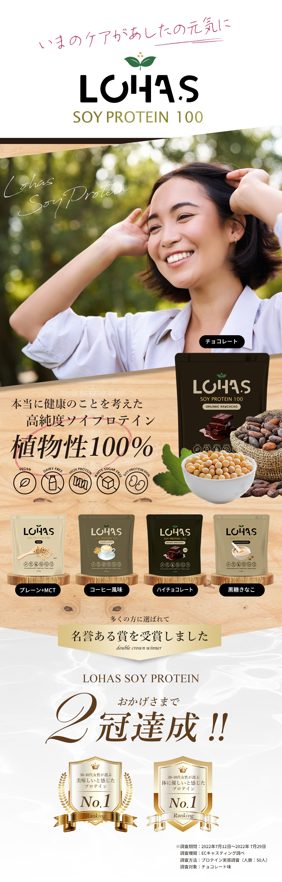 体のことを考えた高純度プロテイン植物性100%