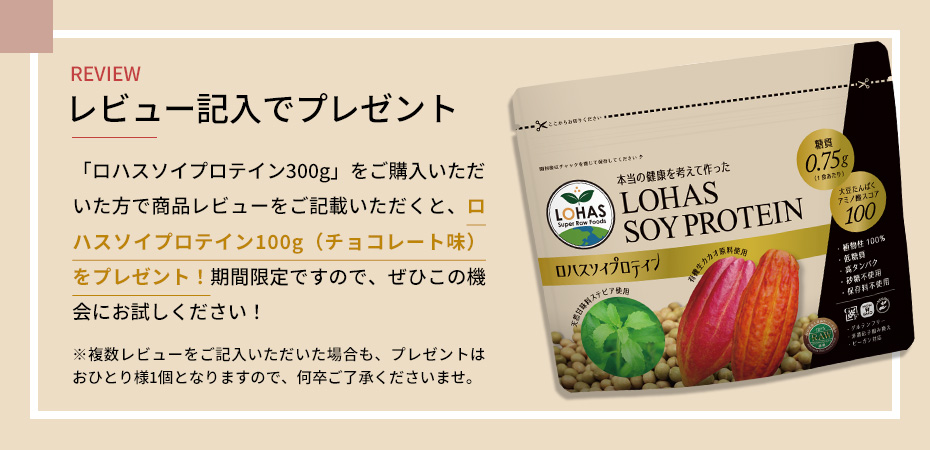 レビュー記入でプレゼント