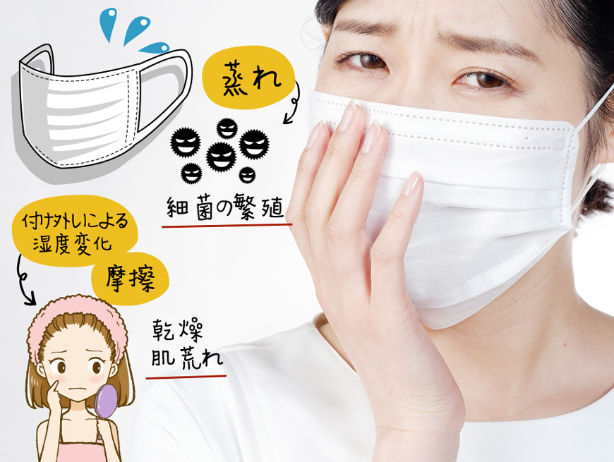 長時間のマスクで起こる肌トラブル
