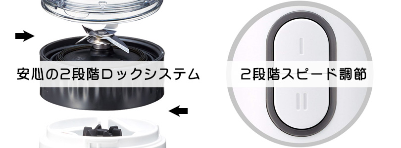 2段階のロックシステム&スピード調節